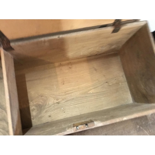 493 - VICTORIAN ELM BOX WITH CANDLE BOX
34 X 17