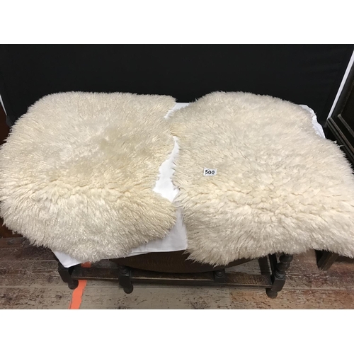 500 - 2 SHEEP SKIN RUGS