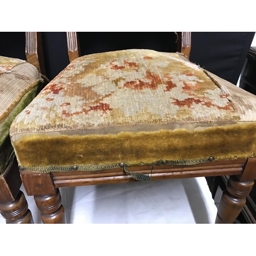 504 - 2 EDWARDIAN UPHOLSTERED DINING CHAIRS