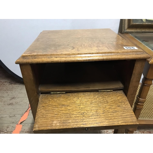 505 - OAK SEWING TABLE MODERN PICTURE AND MODERN GLASS TOPPED COFFEE TABLE