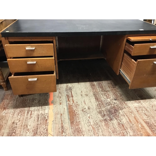 509 - LUCAS VINTAGE 5 DRAWER OFFICE DESK 63 X 36
H 28