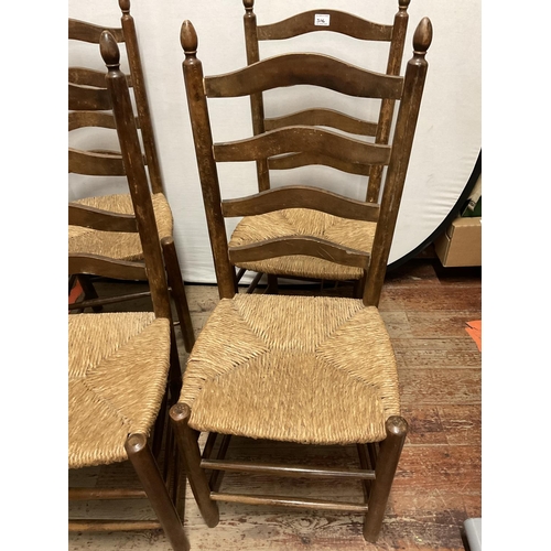 516 - 4 OAK LADDERBACK CHAIRS A/F