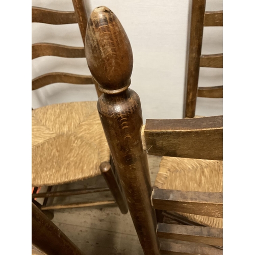 516 - 4 OAK LADDERBACK CHAIRS A/F