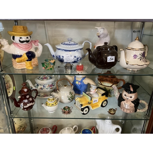 354 - LARGE COLLECTION OF NOVELTY TEAPOTS