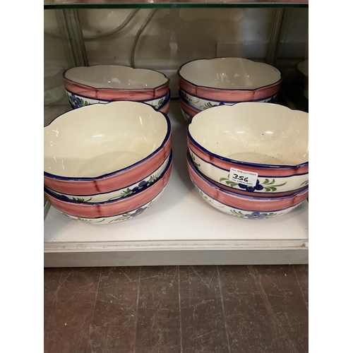 356 - LARGE QTY OF PINK GLAZED CHINA WITH FLORAL DESIGN TO INC STORAGE JARS BOWLS ETC