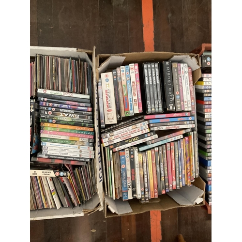 367 - 2 BOXES OF DVD'S AND 2 CRATES OF DVDS