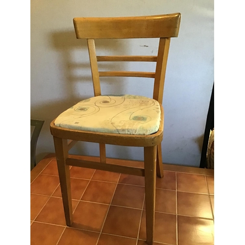 425 - MODERN TILE TOPPED KITCHEN TABLE AND 3 RETRO KITCHEN CHAIRS