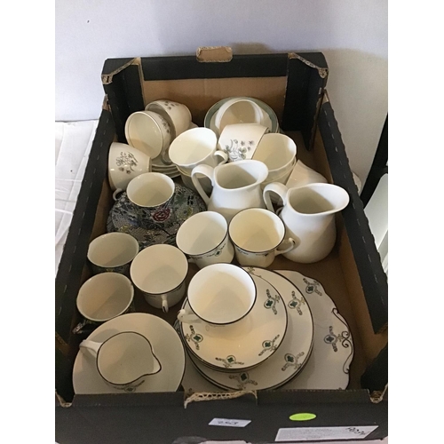 263 - 4 BOXES OF CHINA TO INC A TEA SET WALL PLATES ETC