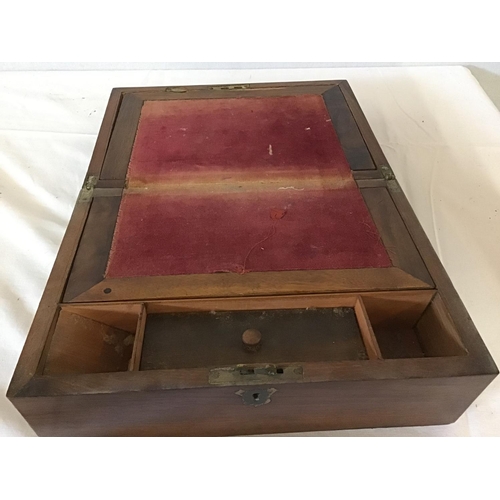 271 - 2 VICTORIAN MAHOGANY BRASS BOUND WRITING BOXES