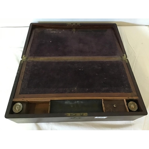 271 - 2 VICTORIAN MAHOGANY BRASS BOUND WRITING BOXES