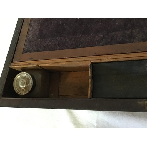 271 - 2 VICTORIAN MAHOGANY BRASS BOUND WRITING BOXES