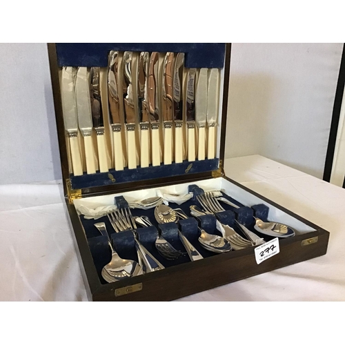 277 - 2 VINTAGE CANTEENS OF CUTLERY