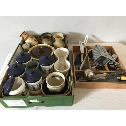 279 - 3 BOXES OF CHINA AND ODDS TO INCLUDE CUTLERY TRAY AND CUTLERY