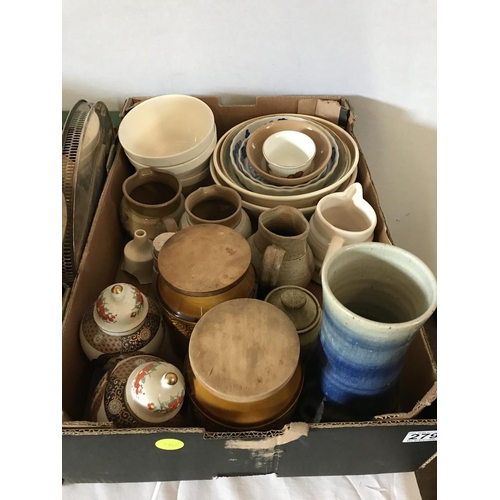 279 - 3 BOXES OF CHINA AND ODDS TO INCLUDE CUTLERY TRAY AND CUTLERY