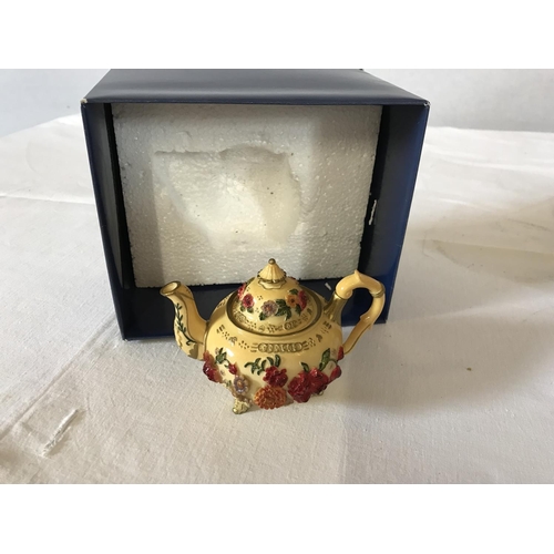 290 - MAYFAIR MINIATURE COLLECTORS TEA POTS WITH SOME BOXES AND CERTIFICATES