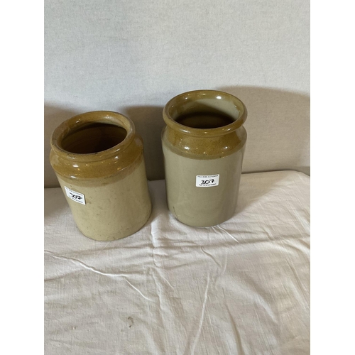 307 - 4 VICTORIAN EARTHENWARE JARS