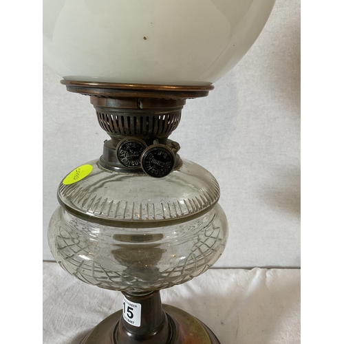 315 - VICTORIAN OIL LAMP COMPLETE WITH SHADE AND CHIMNEY