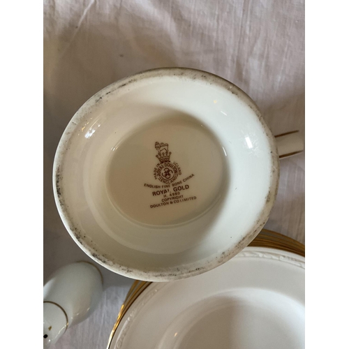 321 - GOLD RIMMED ROYAL DOULTON AND NORITAKI COFFEE AND DINNER WARE