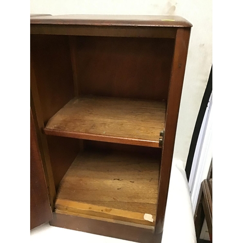 419 - PAIR OF VINTAGE WALNUT VENEERED BEDSIDE CABINETS