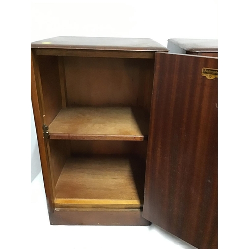 419 - PAIR OF VINTAGE WALNUT VENEERED BEDSIDE CABINETS