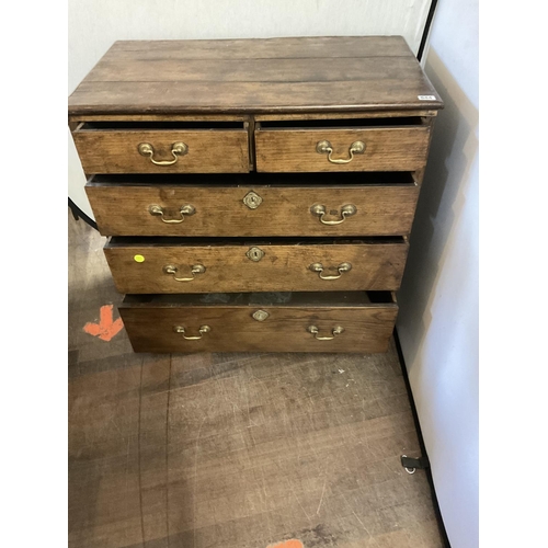 544 - EARLY GEORGIAN OAK 2 OVER 3 BEDROOM CHEST
23.5 X 21