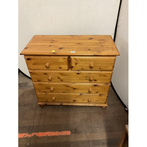 545 - 2 OVER 3 MODERN PINE BEDROOM CHEST AND 3 TIER BOOKCASE
35 X 17