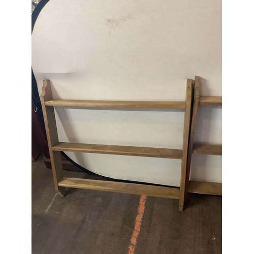 559 - 2 OAK WALL RACKS
38 X 5