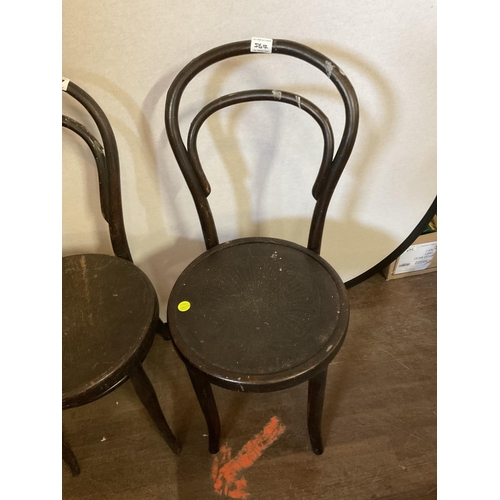 567 - 3 VINTAGE BENTWOOD CHAIRS (WORMED)