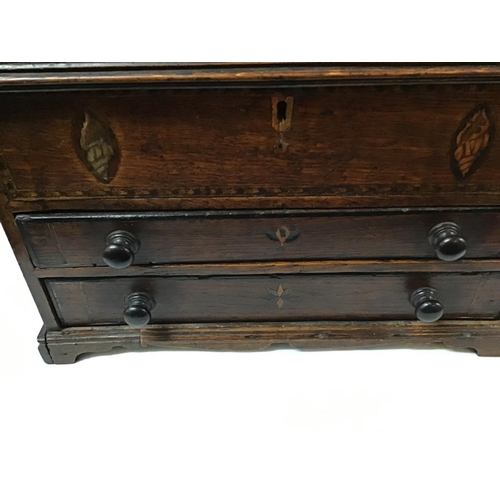 583 - EARLY GEORGIAN OAK WITH SHELL INLAY APPRENTICE PIECE BUREAU
16 X 11