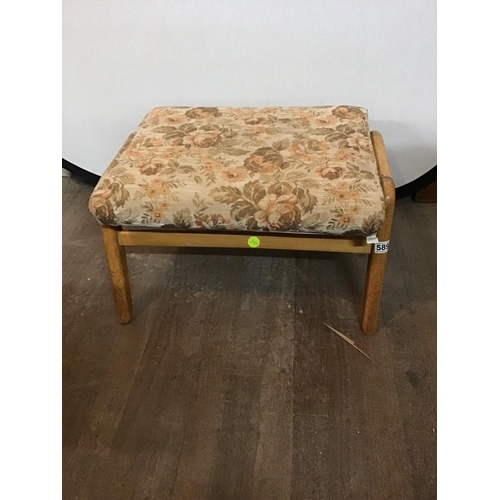 589 - RETRO UPHOLSTERED  FOOTSTOOL