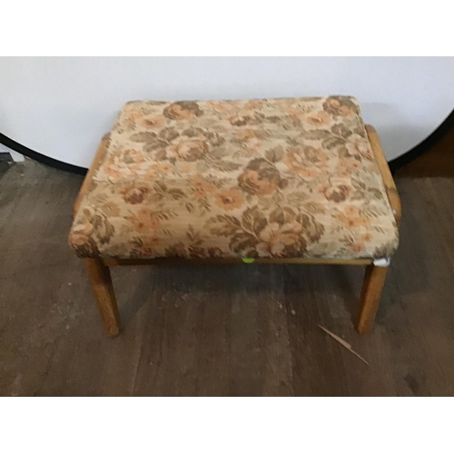 589 - RETRO UPHOLSTERED  FOOTSTOOL