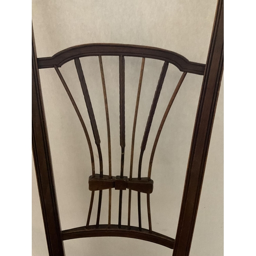 614 - EDWARDIAN  STRETCHERED HALL CHAIR A/F