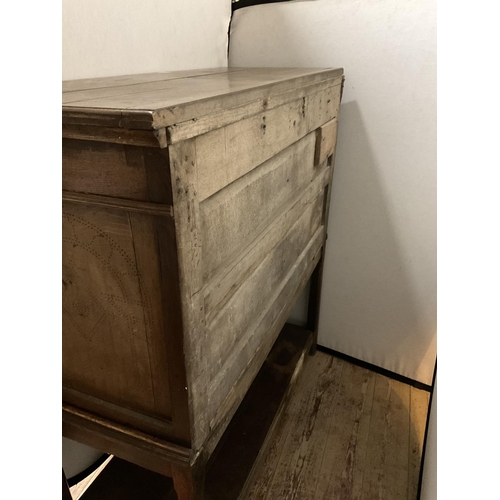 615 - EARLY OAK FOOD CUPBOARD ON STAND
44 X 18