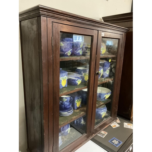 627 - VICTORIAN  PINE GLAZED BOOKCASE (CHINA NOT INCLUDED)
39 X 10