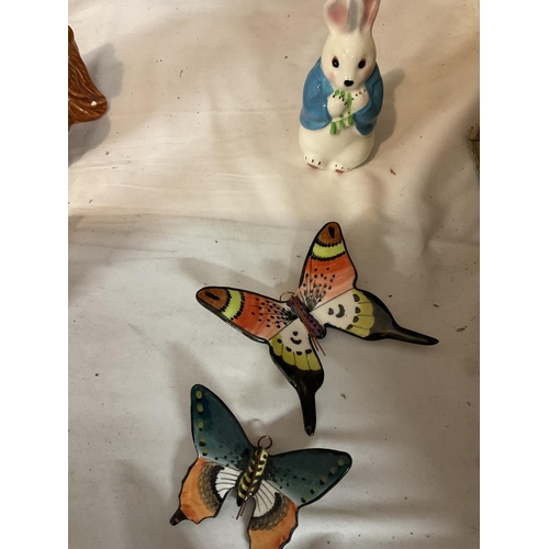 377 - BOX OF CHINA BUTTERFLYS RABBITS DUCKS CHICKENS ETC