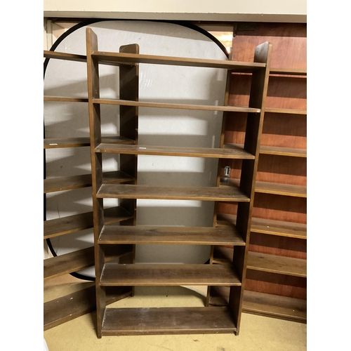 638 - 3 MODERN OPEN PINE BOOK CASES
36 X 8