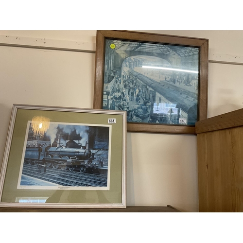 661 - 2 FRAMED RAILWAY PRINTS