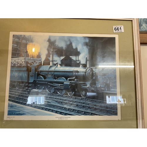 661 - 2 FRAMED RAILWAY PRINTS