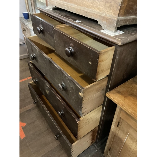 663 - VICTORIAN  PINE 2 OVER 3 BEDROOM CHEST A/F
39 X 23