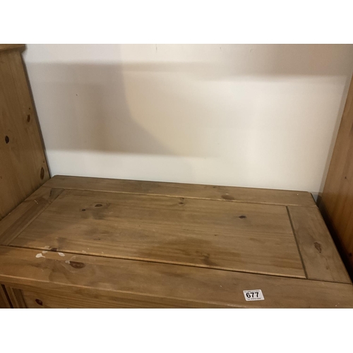 677 - 4 DRAWER MEXICAN PINE BEDROOM CHEST 1 HANDLE MISSING
36 X 19