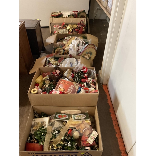 695 - 7 BOXES OF CHRISTMAS DECORATIONS