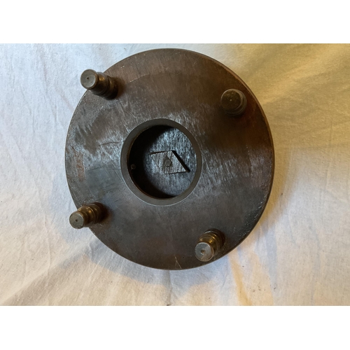 299 - VICTORIAN UPHOLSTERED FOOT STOOL WITH SPINDLE DECORATION