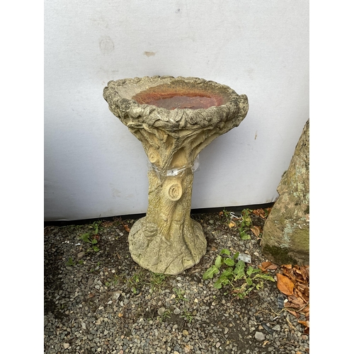 3 - CONCRETE ORNATE GARDEN BIRD BATH
H 27