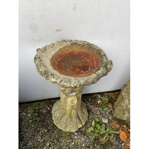 3 - CONCRETE ORNATE GARDEN BIRD BATH
H 27