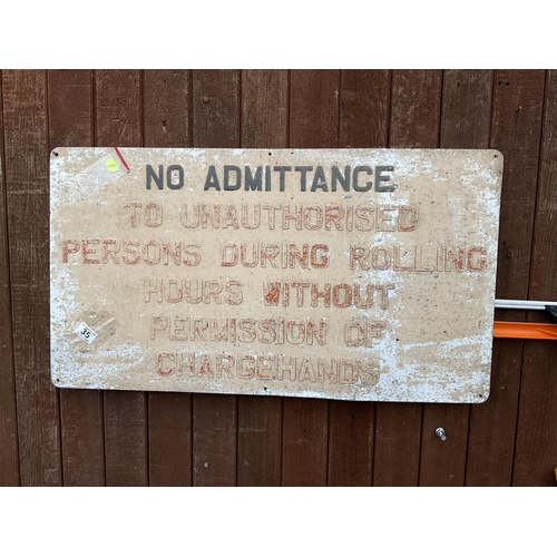 35 - VINTAGE SIGN - NO ADMITTANCE
33 X 18