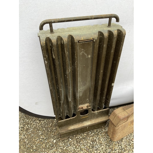 14 - 2 GALVANISED BUCKETS  VINTAGE HEATER AND PETROL CAN