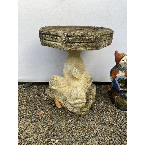 59 - CONCRETE BIRD BATH CONCRETE GARDEN ORNAMENT
H 20