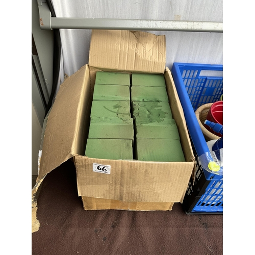 66 - QTY OF GARDEN PLANTERS AND FLOWER SPONGES