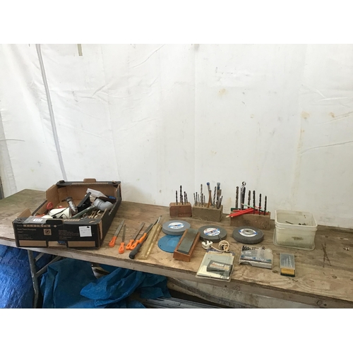 117 - BOX OF DRILL BITS ETC