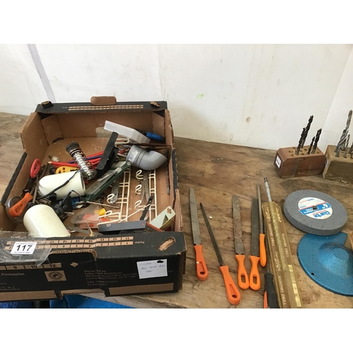 117 - BOX OF DRILL BITS ETC